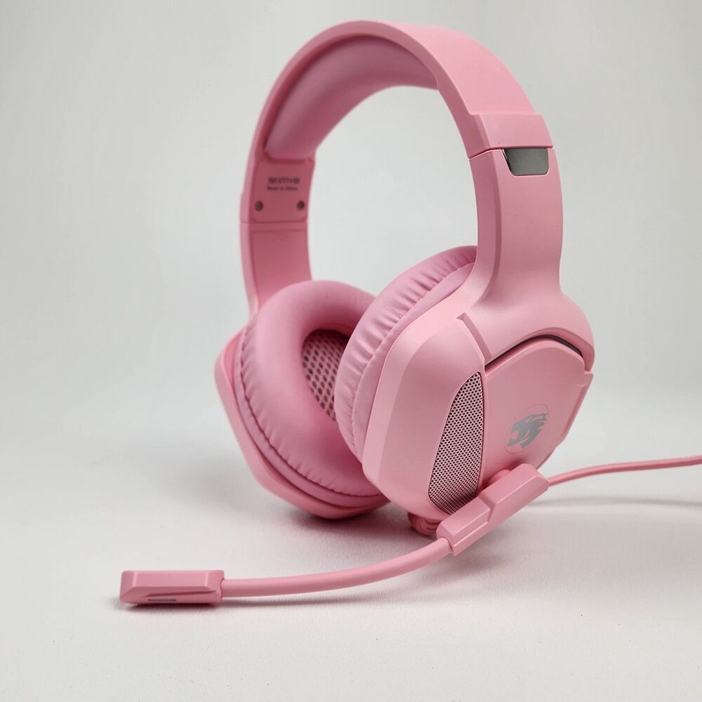 IMYB RGB Gaming Headset Pink Wired w/ Mic 3.5mm PC PS5 Xbox Switch